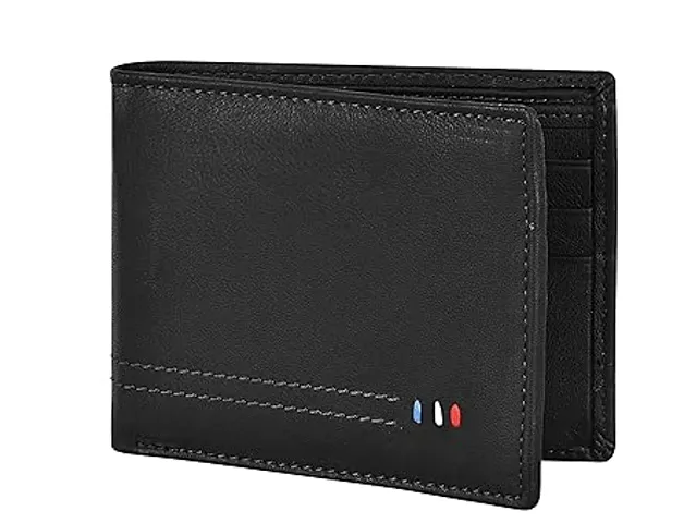 Designer Leather Solid Two Fold Wallet For Men