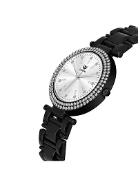 Lorenz Black Analogue Womens Watch with Stone Studd  Metallic Strap | AS-130A-thumb1