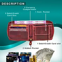 Blocking Genuine Red Hunter Leather Zipper Wallet for Men | Bi-Fold Wallet | Men's Wallet Purse-thumb2