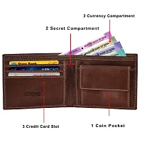 Blocking Genuine Crunch Leather Texture Wallet for Men | Brown Bi-Fold Wallet | Men's Wallet Purse | GL-43-thumb3