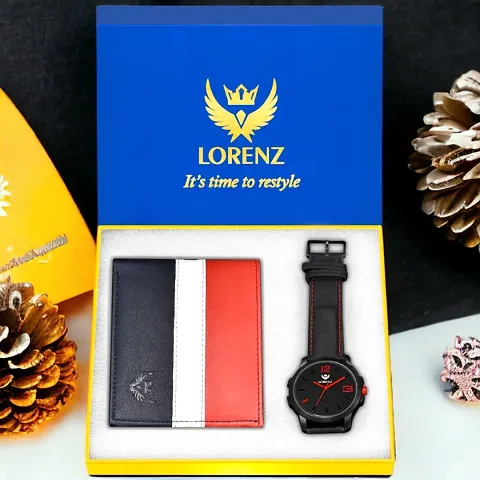 Lorenz Dial Watch Wallet Combo for Men- CM-2061WL-24