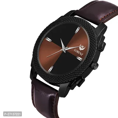 Lorenz Gift Combo Set of Dark Brown Analog Watch  Hi-Quality PU Wallet for Men | CM-407WL-61-thumb4