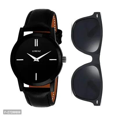 Lorenz Analogue Black Dial Mens Watch  Wayfarer Sunglasses Combo CM-103SN-thumb2