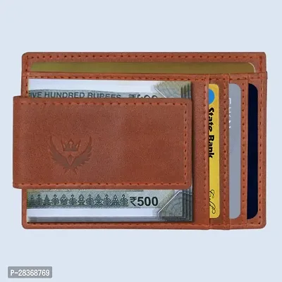 Classy Tan Crunch Leather Money Clip for Men