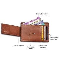 Classy Tan Crunch Leather Money Clip for Men-thumb2