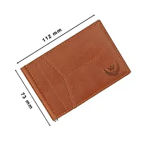 Classy Tan Crunch Leather Bi-Fold Money Clip for Men-thumb1