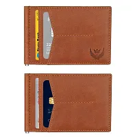 Classy Tan Crunch Leather Bi-Fold Money Clip for Men-thumb2