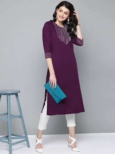 Rayon Embroidered Kurtas For Women