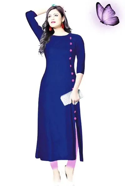 Stylish Rayon Solid  A-Line Side Slit Kurta