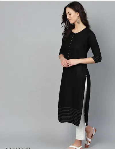 Stylish Rayon Solid Straight Kurti