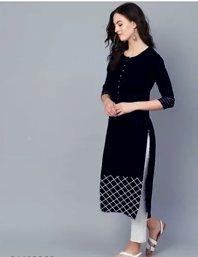 Stylish Viscose Self Pattern A-Line Kurti