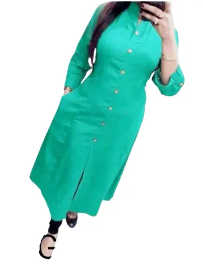 Work Wear Rayon Solid A-Line Kurta