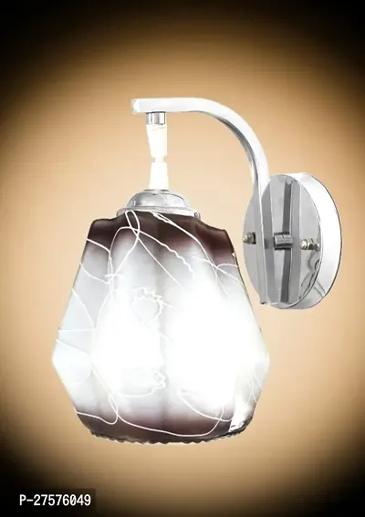 Stainless Steel Base Wall lamp With Glass Shade (Without bulb)