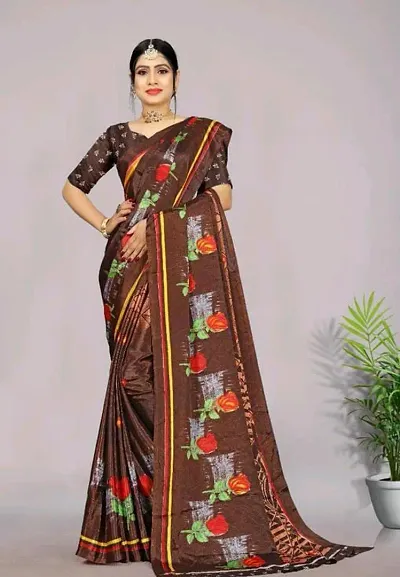 Stylish Fancy Designer Poly Silk Saree With Blouse Piece For Women