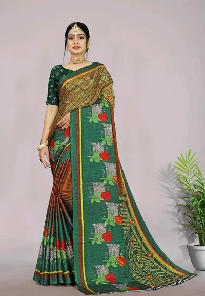 Stylish Women Chiffon Saree with Blouse piece