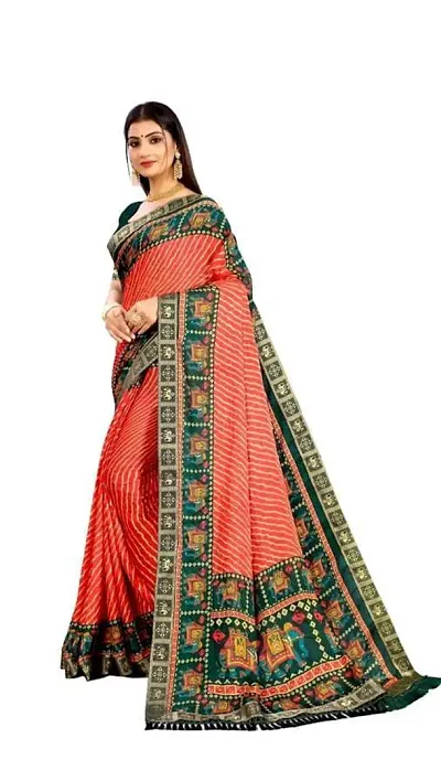 Attractive Art Silk Saree with Blouse piece 