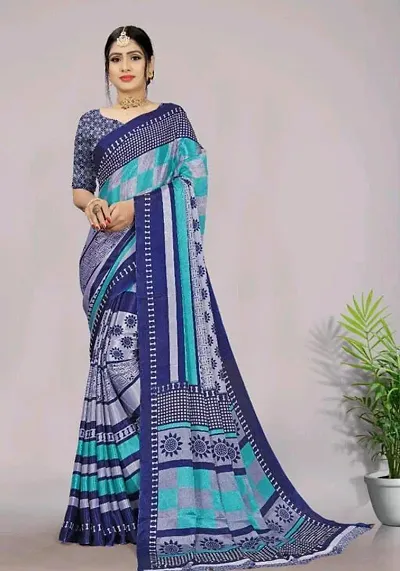 Stylish Fancy Designer Crepe Saree With Blouse Piece For Women