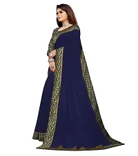 Panthi Fashion Women's Solid Georgette Bollywood Saree Women's Georgette Saree With Blouse Piece Party Wear Sarees For Women Latest Design Sarees For Women Latest Design (Blue)-thumb1