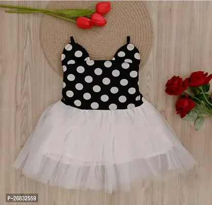 Fabulous Cotton Blend White Printed Frocks For Girls