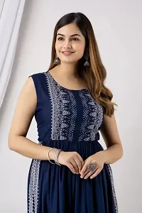 Kharoliya Women Printed Anarkali Kurta Dark Blue-thumb3