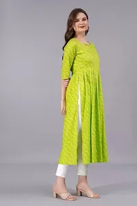 Kharoliya Women Printed Ethnic Dress Kurta Light Green-thumb2