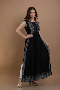 Kharoliya Women Printed Anarkali Kurta Black-thumb4