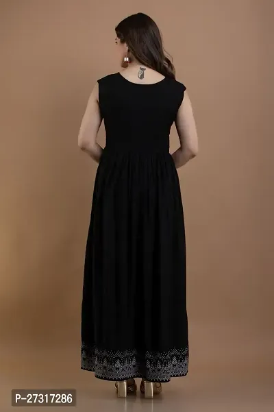 Kharoliya Women Gathered Black Dress-thumb2