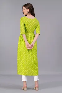 Kharoliya Women Printed Ethnic Dress Kurta Light Green White-thumb1