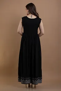 Kharoliya Women Gathered Black Dress-thumb1