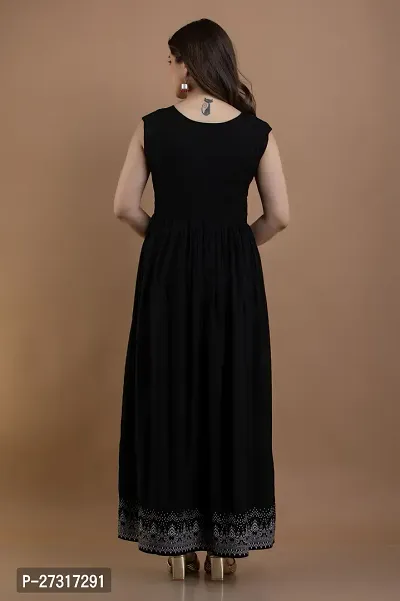 Kharoliya Women Gathered Black Dress-thumb2