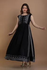 Kharoliya Women Gathered Black Dress-thumb3