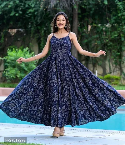 Kharoliya Women Gown Blue Dress