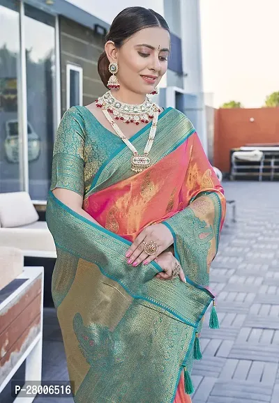 Classic Tissue Saree with Blouse piece for Women-thumb2