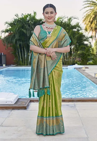 Classic Tissue Saree with Blouse piece for Women