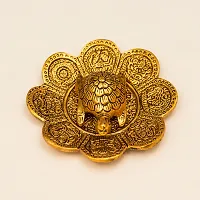 Feng Shui Gold-Toned Turtle with Diwali Aarti Scroll,3D Greeting Card,and 10 Diyas (Gift Pack of 13)-thumb3