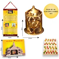 Glass Akhand Diya Oil Lamp with Diwali Aarti Scroll,3D Greeting Card,and 10 Diyas (Gift Pack of 13)-thumb1