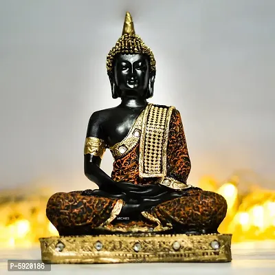 Meditating Buddha Idol with Diwali Aarti Scroll,3D Greeting Card,and 10 Diyas (Gift Pack of 13)-thumb4
