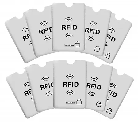 AUTOEASY Rfid blocking card holder- 10 pcs. Card Protector Sleeves Credit Cards blocking sleeve, blocking pouch, RFID Credit/Debit Card Anti Scan Aluminium Foil Credit Card Cover(Set of 10 Pcs.)
