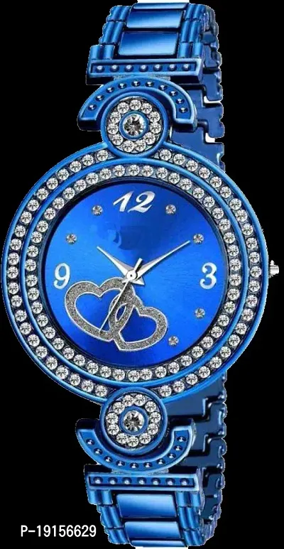 Stylish Blue Metal Analog Watches For Women-thumb0