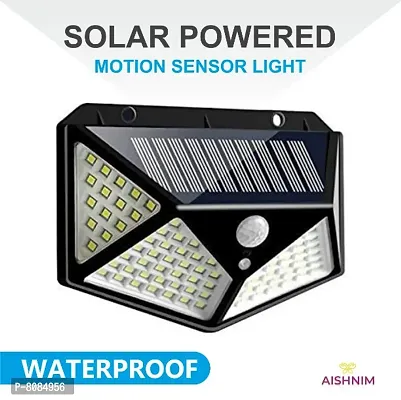 Solar Power Motion Sensor Light with 100 LED, Waterproof, Outdoor, Wall Night Light with 3 Modes, 4 Side Bright Light with Dim Mode - Security Lamp for Home, Pathways, Gallery, Wall Mount (Pac-thumb0