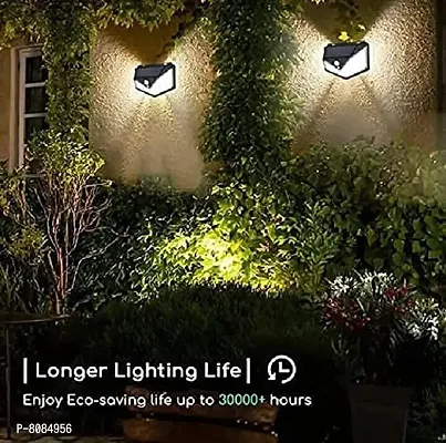Solar Power Motion Sensor Light with 100 LED, Waterproof, Outdoor, Wall Night Light with 3 Modes, 4 Side Bright Light with Dim Mode - Security Lamp for Home, Pathways, Gallery, Wall Mount (Pac-thumb4