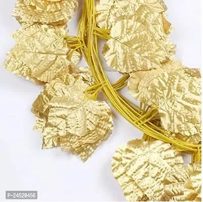 Artificial Golden Grape Leaves Ivy Vine Garland Hanging Greenery For Home Office Wall Window Decoration. Fake Plastic Plants Best Party Decoration-thumb0