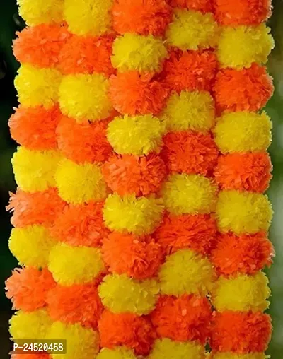 Artificial Marigold Flowers Hanging Garlands For Home Decor-Pack Of 5-thumb0