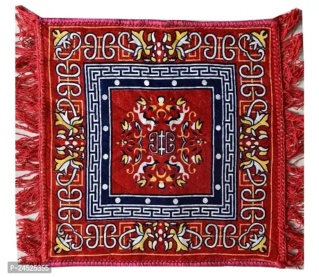 Designer Velvet Pooja Multipurpose Aasan Rug Prayer Mat Pack Of 1-thumb0