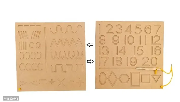 Wooden 1 to 20 Double Sided  Numbers, Shapes  Tracing Board for kids