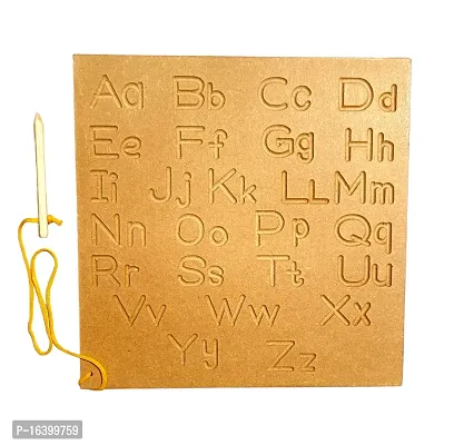 Double Sided Wooden Alphabet Letters, Numbers, Shapes , Pattern  Hindi Varnamala Wooden writing  Tracing Board for kids-thumb5