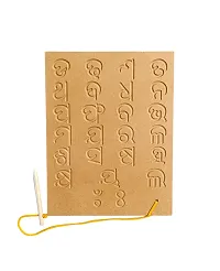 ODIA Wooden tracing Board Vowels  Consonants Letters with Dummy Pencil for Children Pre-School Toddlers Preschool Jigsaw Hand Writing Practice Slate | Vyanjan 3 to 7 yrs Old (Oriya)-thumb1