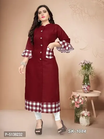 Women Cotton Bell Sleeve Kurtas-thumb0