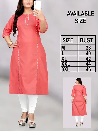 Womenand#39;s Casual Embroidered Cotton Plus size Kurti