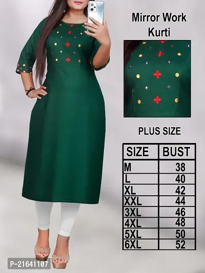 Plus Size Embroidery Rayon Straight Kurti-thumb0